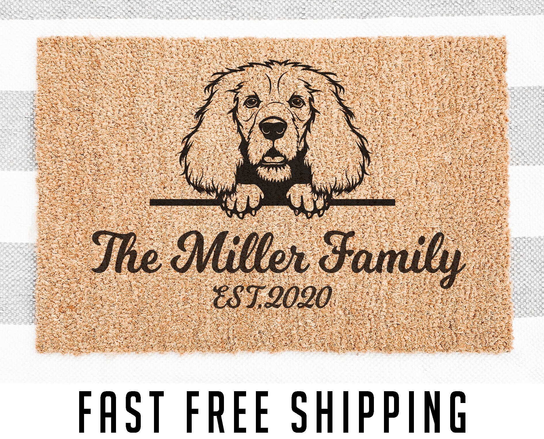 Cocker spaniel doormat dog doormat housewarming gift Etsy