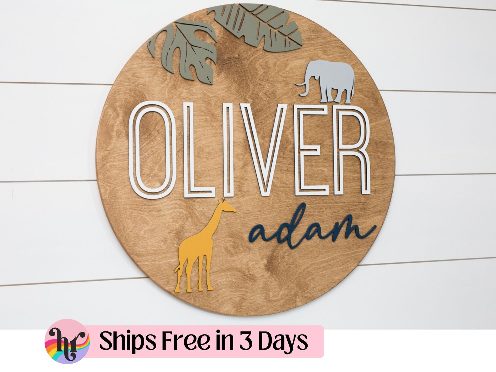 jungle themed nursery name sign