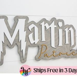 Wizard wood nursery name sign ,name sign for nursery girl, boy, above crib sign baby shower gift, nursery decor, Christmas gift