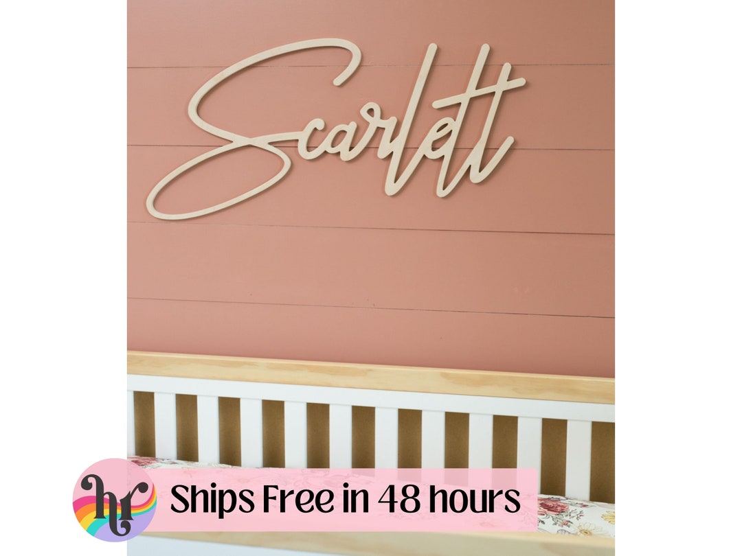 Custom Wood Name Sign for Nursery Girl, Boy, Over Crib Sign, Baby Name