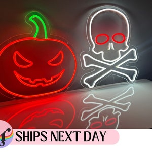 Letrero de neón personalizado para Halloween, letrero con nombre, decoración de fantasmas, decoración de calaveras, decoración infantil, decoración de calabazas, decoración de otoño, decoración de Halloween