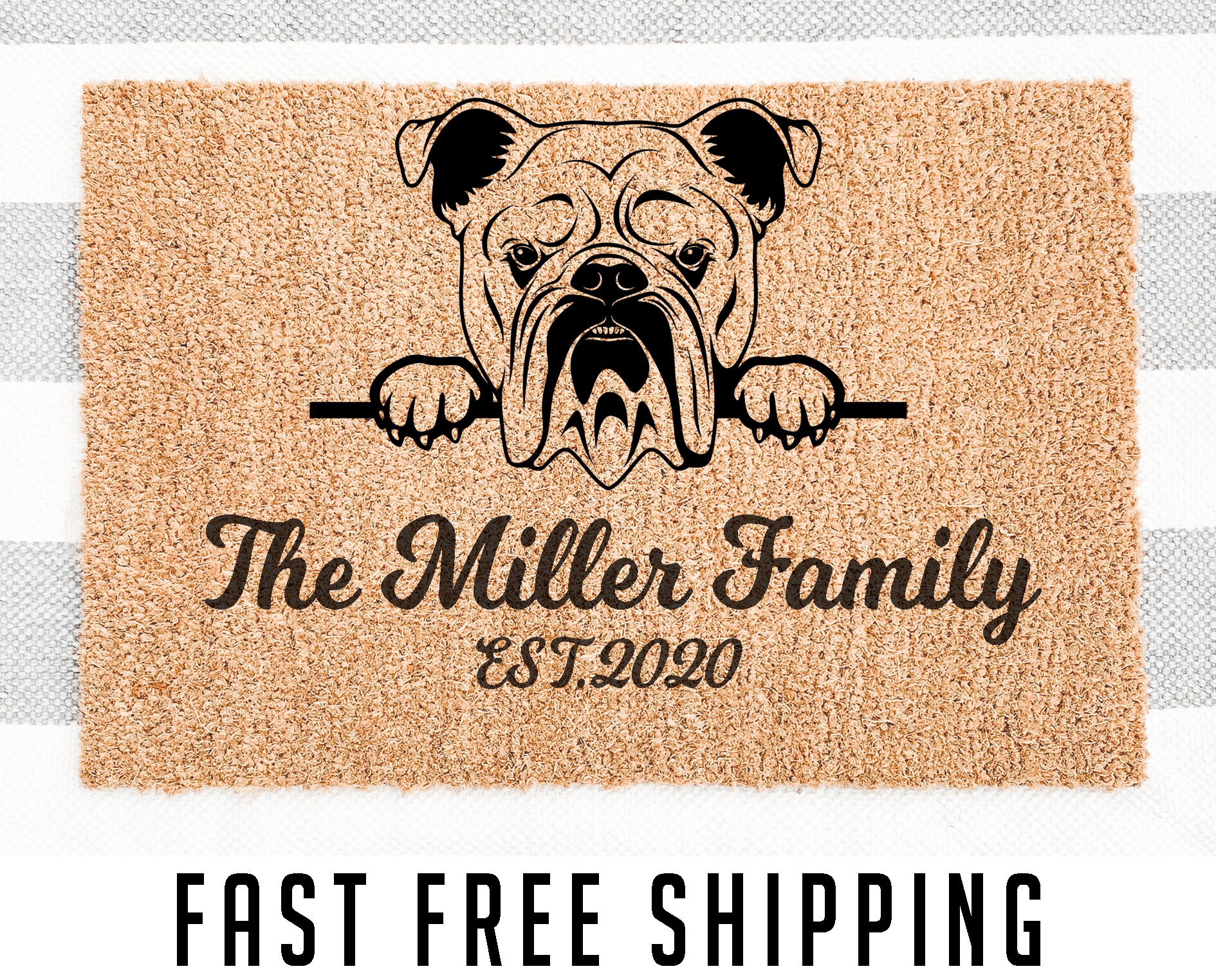 English Bulldog doormat dog doormat housewarming gift Etsy