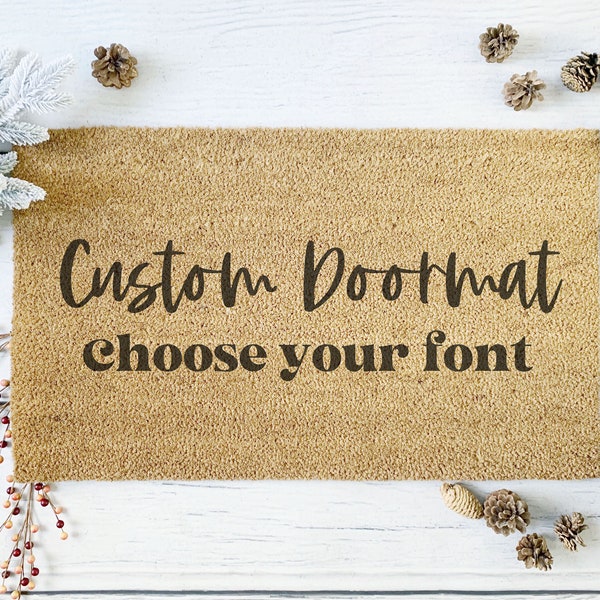 Personalized doormat, Welcome doormat, housewarming gift, closing present gift, wedding gift, holiday gift,custom doormat, new home gift