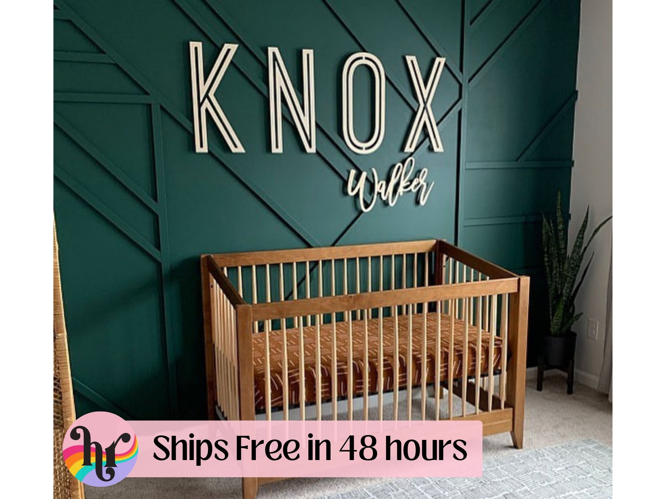 Custom Wood Baby Name Sign Letter Wall Art Kids Room Art Wall Art