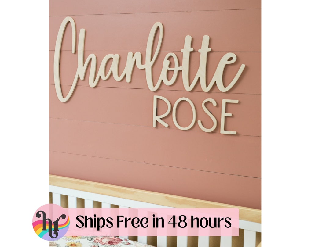 Custom Wood Baby Name Sign Letter Wall Art Kids Room Art Wall Art for Nursery Baby Name Sign