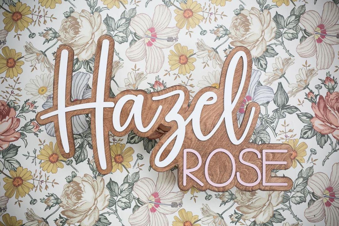 Name Sign Girl Rustic Rectangular Custom Wood Name Sign | Boho Name Sign | Girl Name Sign | Above Crib ...