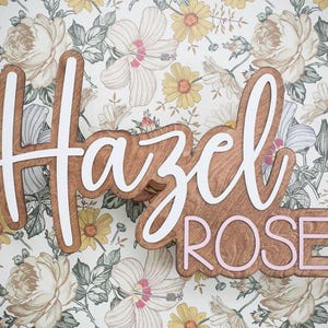 Custom wood name sign | Boho name sign | Girl Name Sign | Above crib sign | Baby shower gift | Layered Name Sign | Large wood name sign