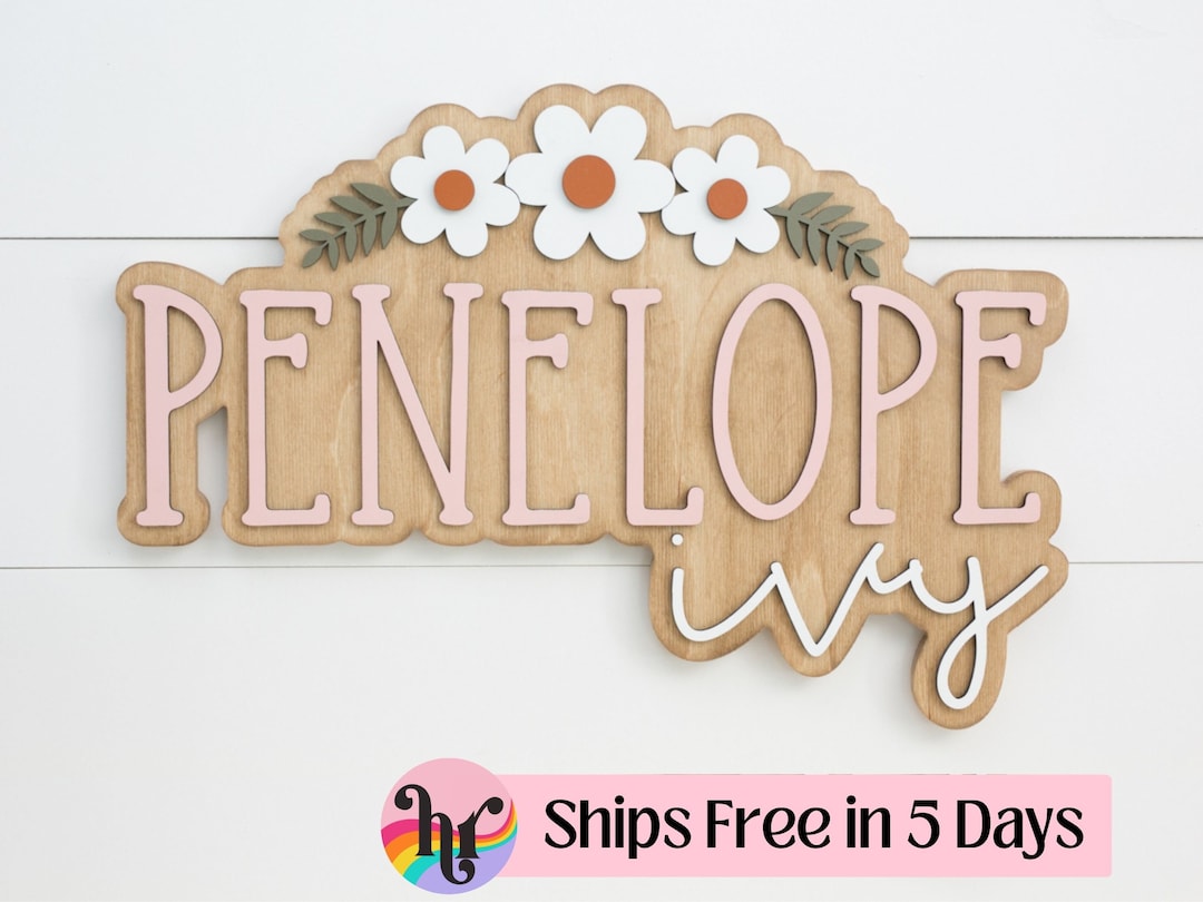 Custom Wood Name Sign Boho Name Sign Girls Name Sign Above Crib Sign