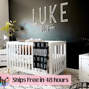 Stacked Custom name sign, wood name sign, nursery sign, nursery letters, children's decor, nursery decor, instant preview, boys room, boho
