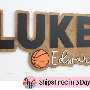 Basketball nursery name sign | Basketball nursery name sign | Basketball room decor | Basketball nursery | Basketball sign for kids room