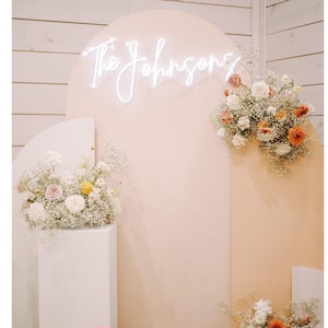 Family name neon sign |  neon name sign | wedding backdrop | wedding decor |  last name neon sign |  neon wedding sign |  custom neon sign