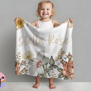 Custom blanket for kids | Baby blanket for girl | Baby Shower Gift | Personalized baby blanket | Baby name blanket | Kids custom blanket