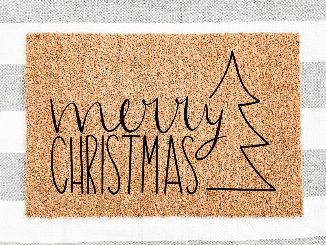 Merry Christmas doormat Welcome doormat housewarming gift | Etsy