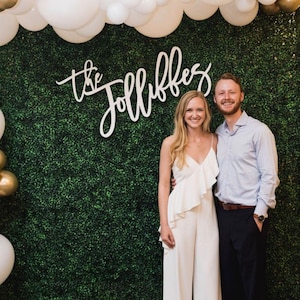 Family name sign , wood name sign, wedding backdrop, wedding decor, last name sign, rustic wedding, wedding gift, wedding greenery wall