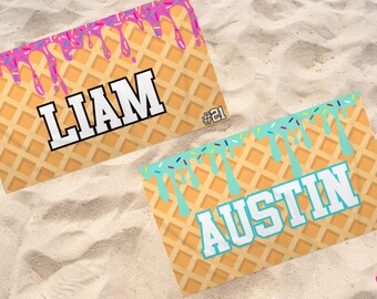 Custom Beach Towel | Personalized Beach Towel | Sprinkles Beach Towel | Custom pool towel | Boys beach towel | Drip Baseball beach towel
