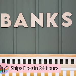 Nursery name sign, , nursery sign, over crib sign, nursery letters, family name sign, nursery decor, boys nursery decor, house of rounds