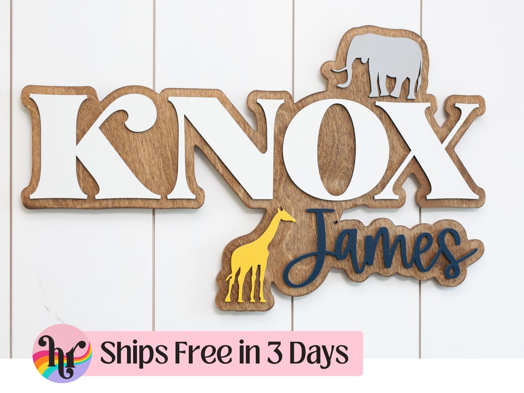 Large Name Sign for Nursery Nursery Sign With Middle Name Boho Nursery