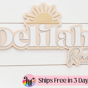 nursery name sign | sun name sign | nursery name sign sun | sunshine name sign | Boho nursery decor | sun nursery decor | sun nursery