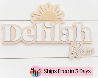 nursery name sign | sun name sign | nursery name sign sun | sunshine name sign | Boho nursery decor | sun nursery decor | sun nursery