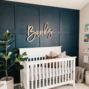 Letrero de madera personalizado con nombre, decoración para la habitación del bebé, regalo para baby shower