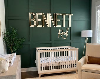Stacked Custom name sign, wood name sign, nursery sign, nursery letters, children's decor, nursery decor, instant preview, boys room, boho
