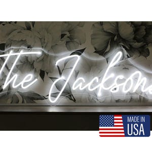 Family name neon sign |  neon name sign | wedding backdrop | wedding decor |  last name neon sign |  neon wedding sign |  custom neon sign