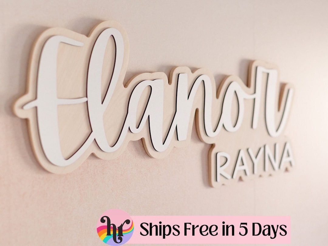 Name Sign Girl Rustic Rectangular Custom Wood Name Sign | Boho Name Sign | Girl Name Sign | Above Crib ...