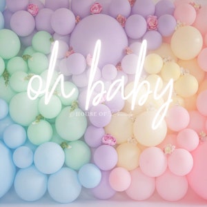 Oh Baby Custom neon name sign, baby shower sign, oh baby shower, Photo Booth, baby shower decor, gender reveal party decor