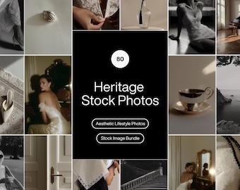 Paquete de imágenes de archivo de romance vintage, 80 fotos de lujo de la vieja aristocracia, Pinterest, Instagram, kit de marca