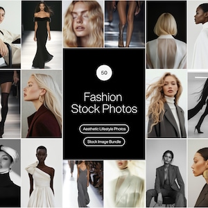 50 Foto stock di moda editoriale / Immagini generate dall'IA (Download digitale)