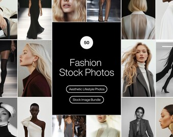 50 fotografías de archivo editoriales de moda / Imágenes generadas por IA (descarga digital)