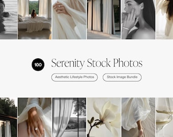 100 imágenes de stock: Serenidad neutra / Contenido sin rostro / Paquete de fotos / Estilo de vida minimalista, marca, redes sociales