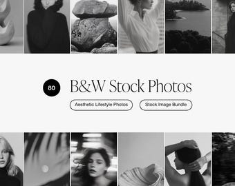 Black & White Lifestyle Stock Photos, Luxury Image Bundle for Branding, Designers and Social Media, Romantic, Blurry, Feminine Stock Images