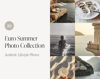 Euro Sommer Stock Bilder | Social-Media-Inhalte | Faceless Digital Marketing Aesthetic Photo Bundle