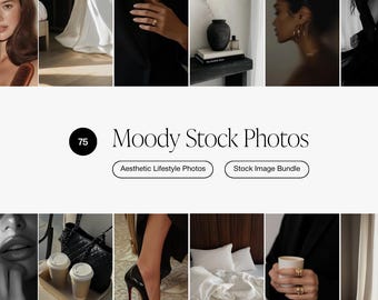 75 Stock Images Moody | Instagram, Websites, Branding | Social Media Content | Lifestyle Photos  | Faceless Marketing Stock Photo Bundle