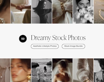 50 imágenes de stock, borrosas, vintage, románticas / Contenido para redes sociales / Fotos de stock de marketing digital sin rostro / Paquete de fotos femeninas y suaves