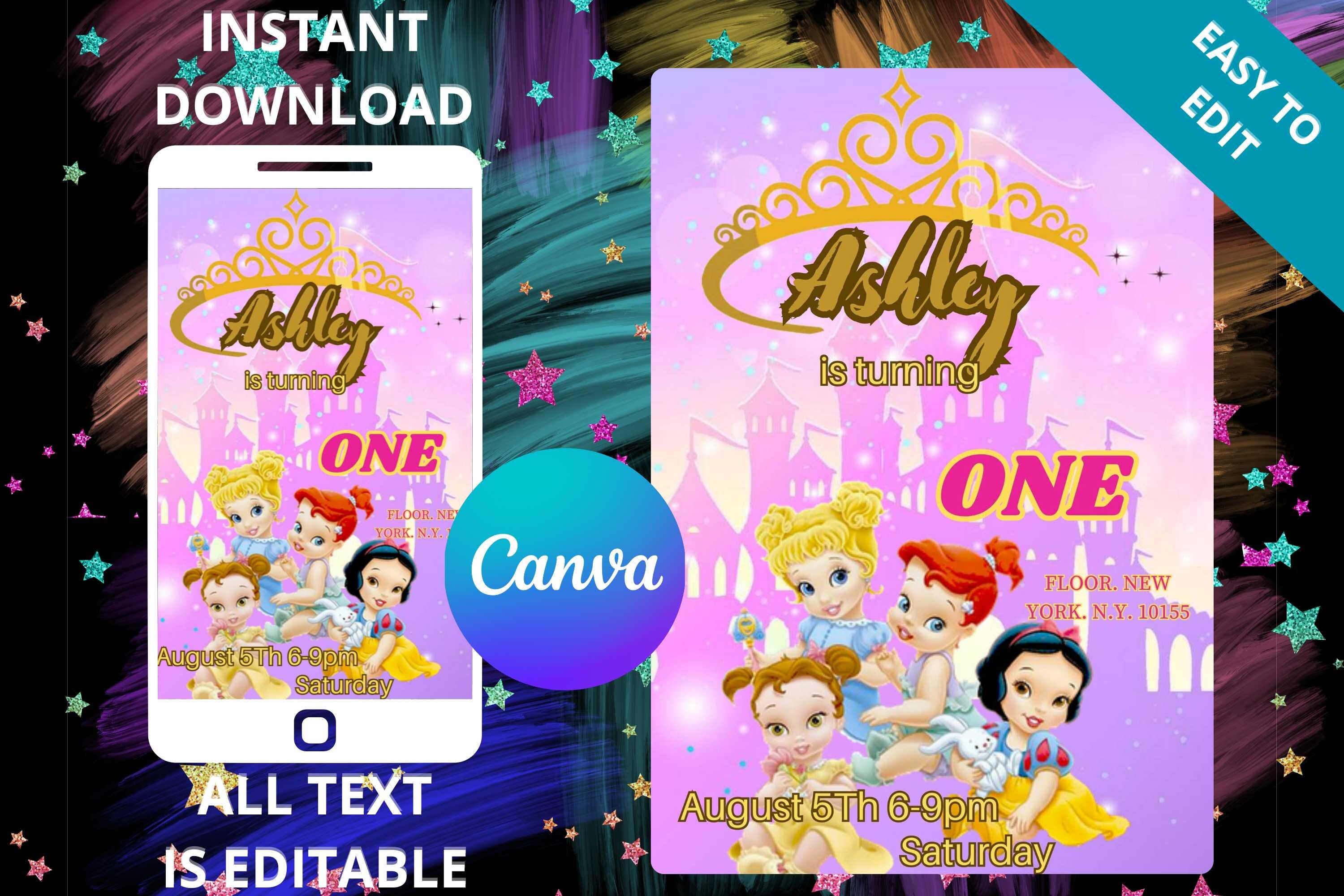 princess invitation Birthday Invitation princess birthday princess theme princess party princess tea party princess