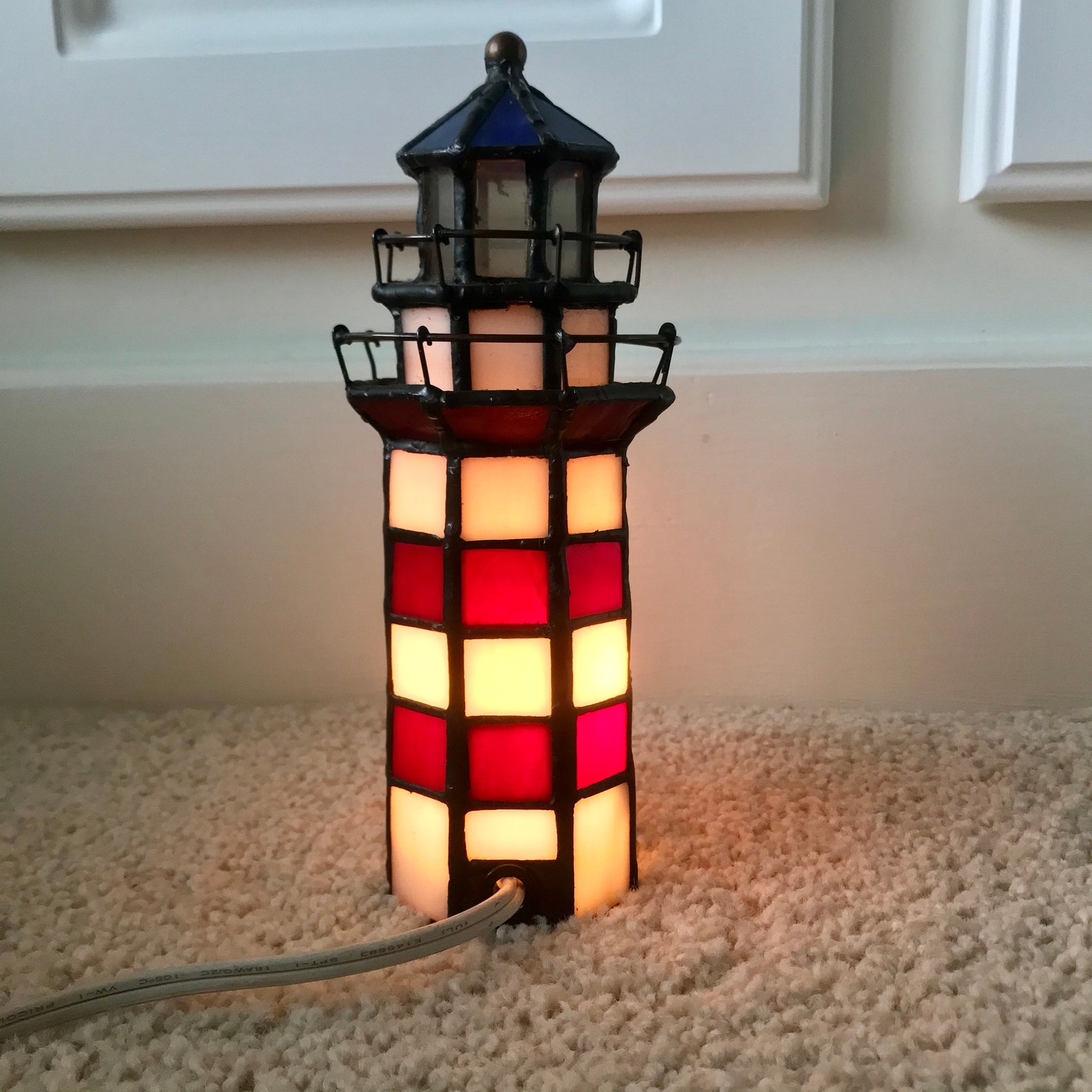 Stained glass light house night light Etsy
