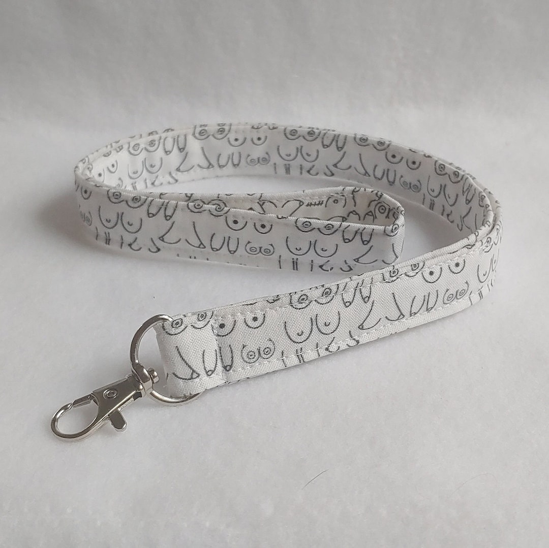 Boob Lanyard, Boob ID Badge Holder, Boob Long Keychain, Itty Bitty