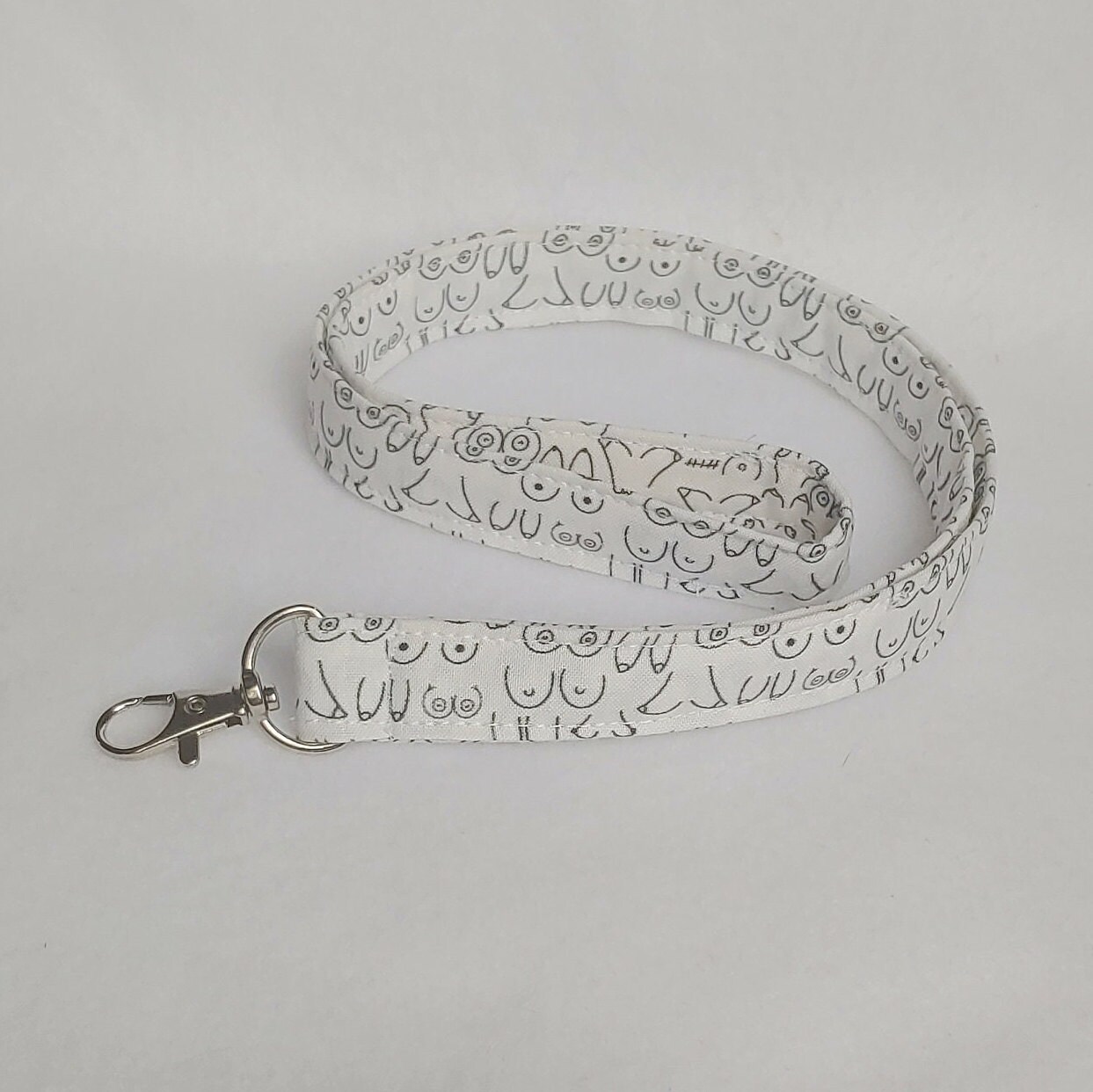 Boob Lanyard, Boob ID Badge Holder, Boob Long Keychain, Itty Bitty