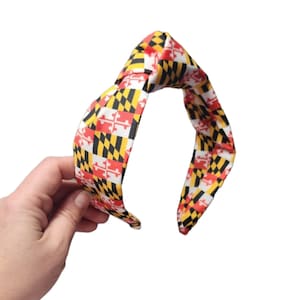 Maryland Flag Headband, Maryland Flag Top Knot Headband, Maryland Accessories, Maryland Gift.