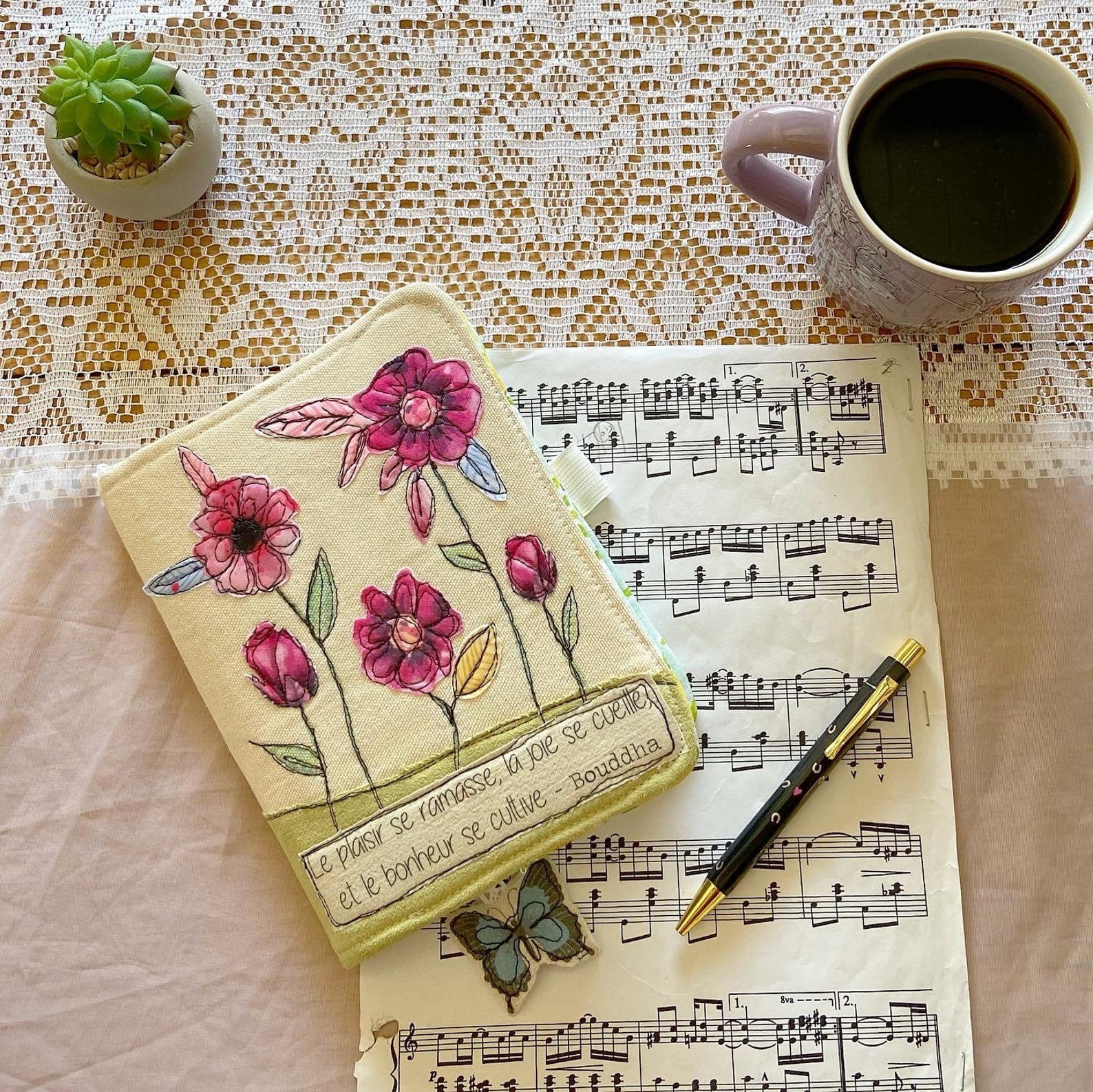 Beautiful journal cover/ flower notebook Etsy