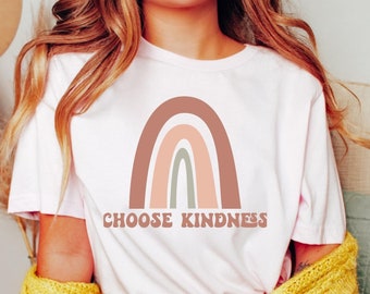 Choose Kindness and Love is Love Front and Back TShirt | Kindness Tshirt | Retro Pride Tshirt | Pride Tshirt | Boho Pride