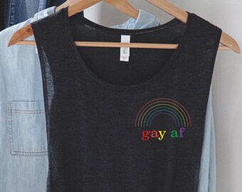 Gay AF Tank | Pride Shirt | Pride Shirt Woman | Pride Tank | Pride Tank Top | Bi Pride | Gay Pride Shirt | LGBTQ Shirt | Subtle Pride Shirt