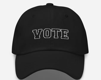 Vote Hat | Embroidered Hat | Political Apparel | Anti-Trump | Social Justice | March For The Movement | Progressive Apparel