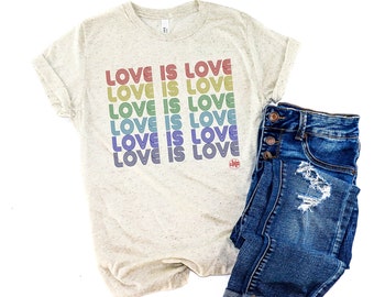 Love is Love, Pride Shirt, Vintage T shirt, Vintage Pride, Pride, Gay Pride Shirt, LGBT Shirt, Unisex Vintage Tee, Retro Rainbow Tshirt