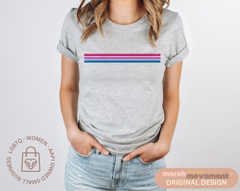 Minimalist Bi Pride T-Shirt: Bisexual Pride Subtle Design
