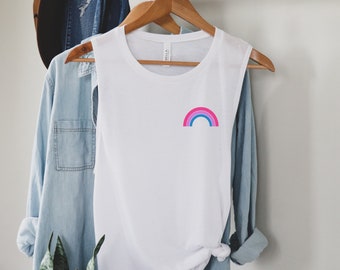 Bi Pride Rainbow Muscle Tank | Bi Pride Shirt | Bisexual Pride | Bi Pride Rainbow | March For The Movement | Minimalist Bi Pride Shirt