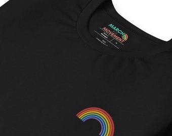 Embroidered Rainbow T-Shirt | Pride Shirt | LGBTQ Pride | Gay Pride Shirt | Pride Shirts | Lesbian Pride | Bi Pride | March For The Movement