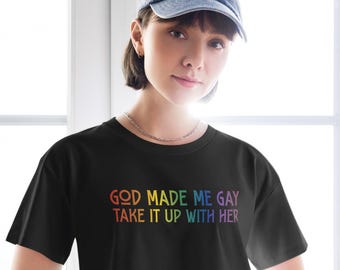God Made Me Gay Crop Top: Women's Pride LGBTQ+ Shirt